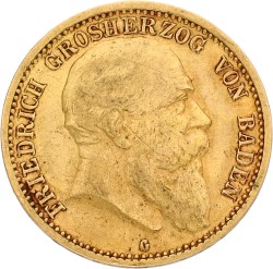 German states. Baden. Friedrich. 10 Mark. 1904 G. VF
