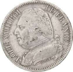 France. Second kingdom. Louis XVIII. 5 Francs. 1815 Q. XF
