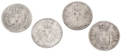 France. Second kingdom. Louis XVIII. Lot (4) 5 Francs. 1815 A, I, L & M. Average VF