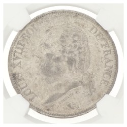France. Second kingdom. Louis XVIII. 5 Francs. 1823 W. MS 60