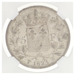 France. Second kingdom. Louis XVIII. 5 Francs. 1823 W. MS 60