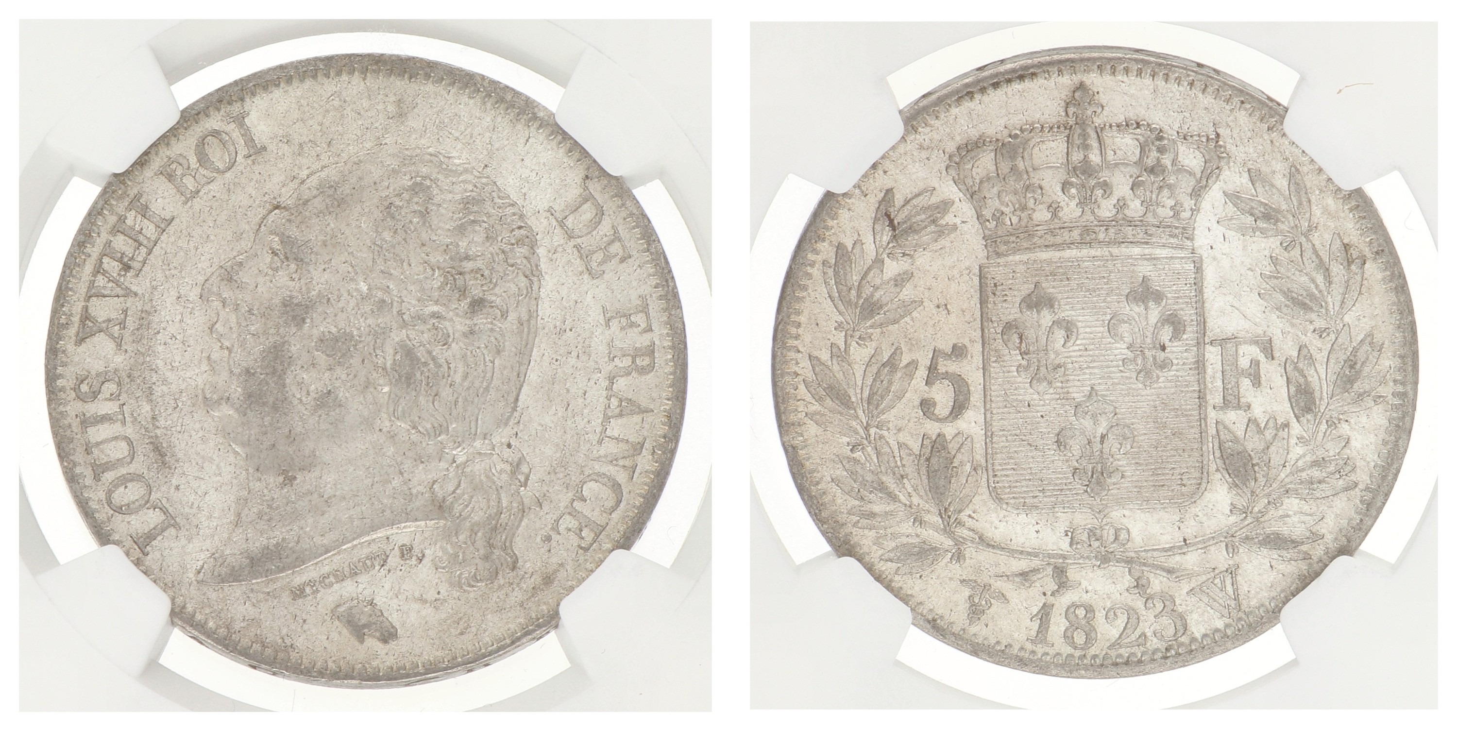 France. Second kingdom. Louis XVIII. 5 France. 1823 W. MS 62