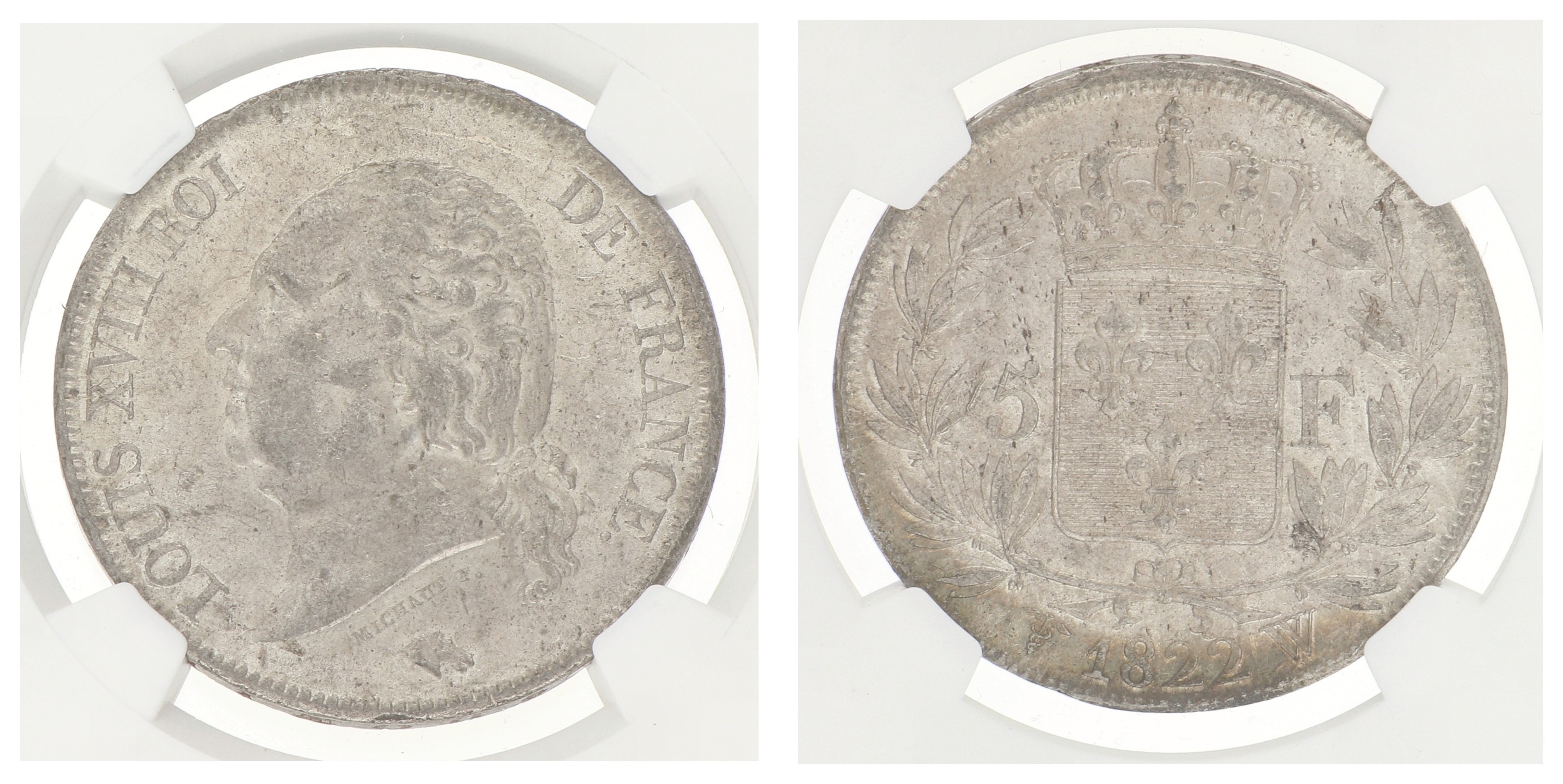 France. Second kingdom. Louis XVIII. 5 France. 1822 W. MS 62