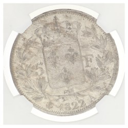 France. Second kingdom. Louis XVIII. 5 Francs. 1822 A. MS 61