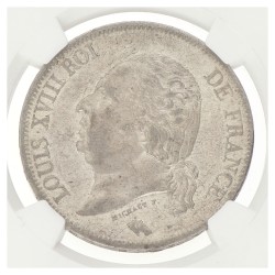 France. Second kingdom. Louis XVIII. 5 Francs. 1821 W. MS 62