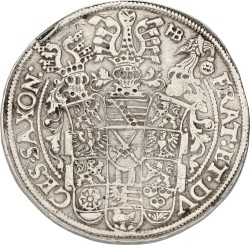 German states. Saxony, Albertinian Line. Christian II, Hans Georg I & August. Thaler. 1600. VF