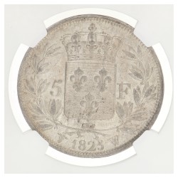 France. Second kingdom. Charles X. 5 Francs. 1825 W. MS 60