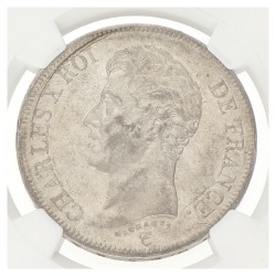 France. Second kingdom. Charles X. 5 Francs. 1826 W. MS 62