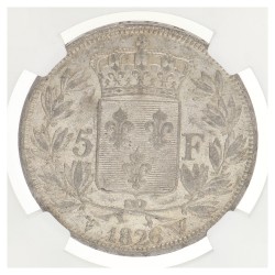 France. Second Kingdom. Charles X. 5 Francs. 1826 W. MS 61