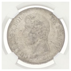 France. Second Kingdom. Charles X. 5 Francs. 1826 W. MS 61