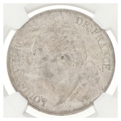 France. Second kingdom. Louis XVIII. 5 Francs. 1824 W. MS 62