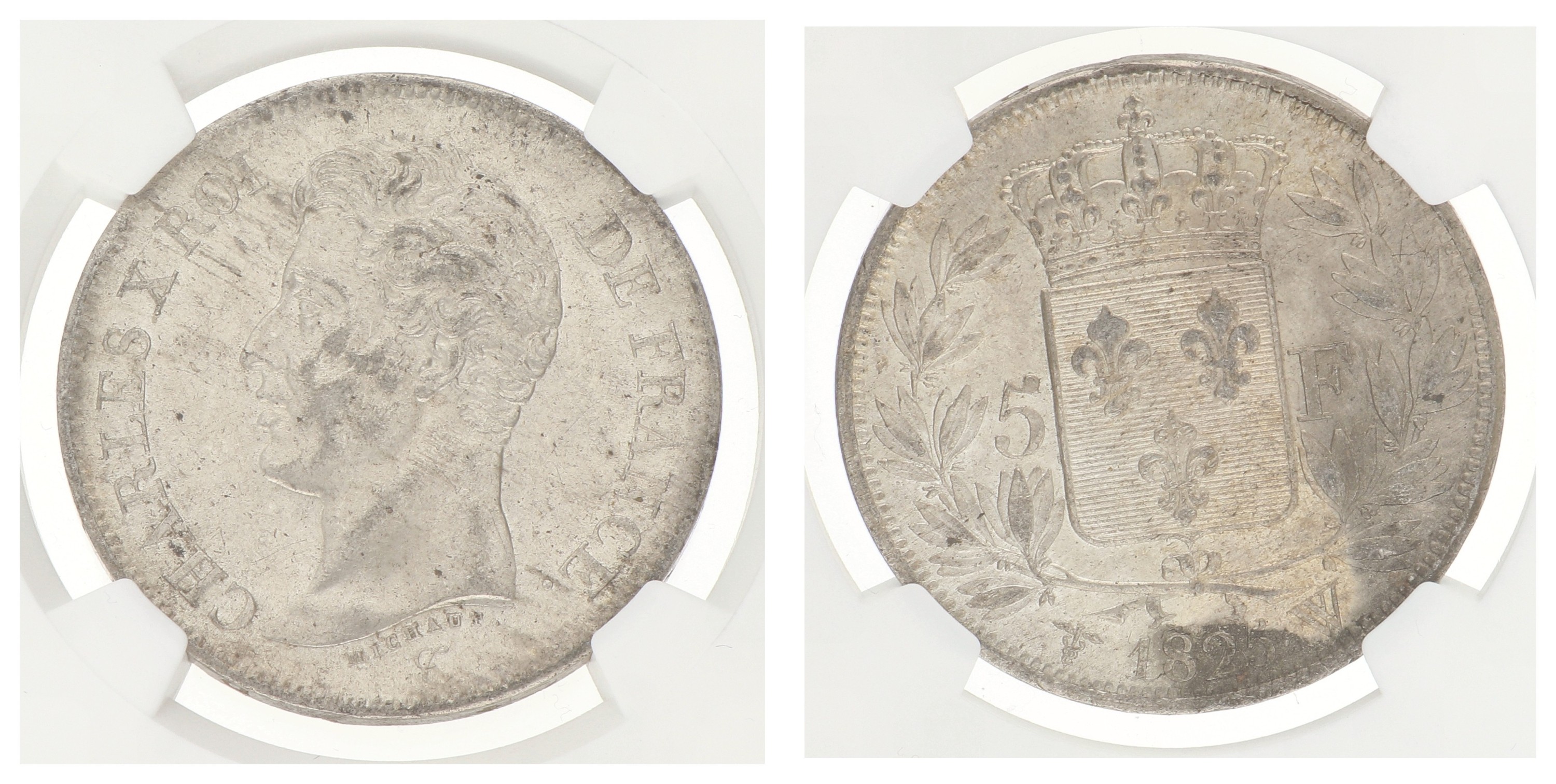France. Second kingdom. Charles X. 5 France. 1825 W. MS 62