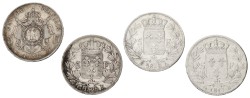 France. Lot (4) 5 Francs. 19th Century. Average XF.