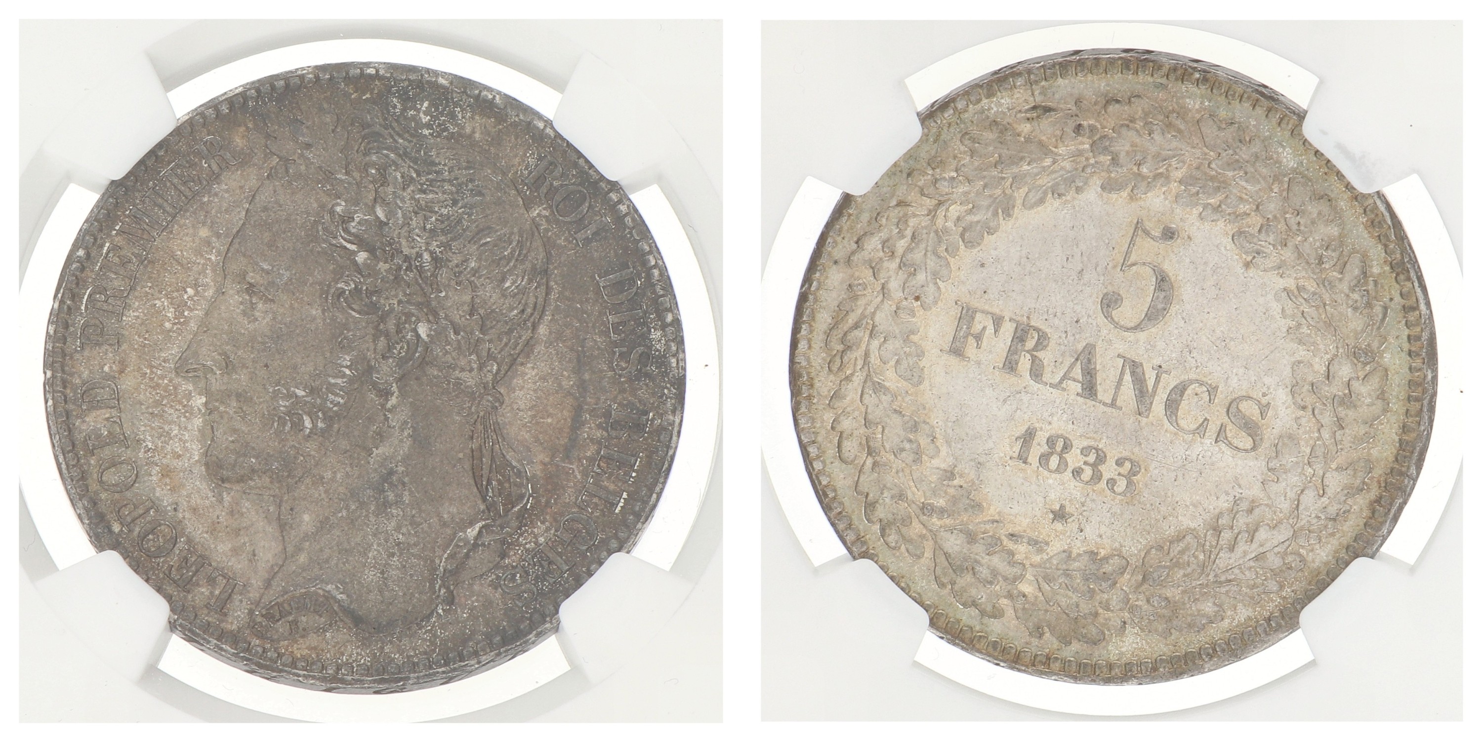 Belgium. Leopold I. 5 Francs. 1833. MS 63