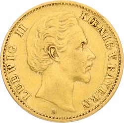 German states. Bavaria. Lüdwig II. 10 Mark. 1878 D. VF