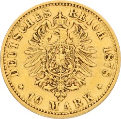 German states. Bavaria. Lüdwig II. 10 Mark. 1878 D. VF