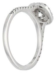 18K witgouden shoulder ring bezet met ca. 0.80 ct. diamant, GIA gecertificeerd