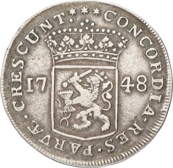 Zilveren dukaat. Zeeland. 1748. VF