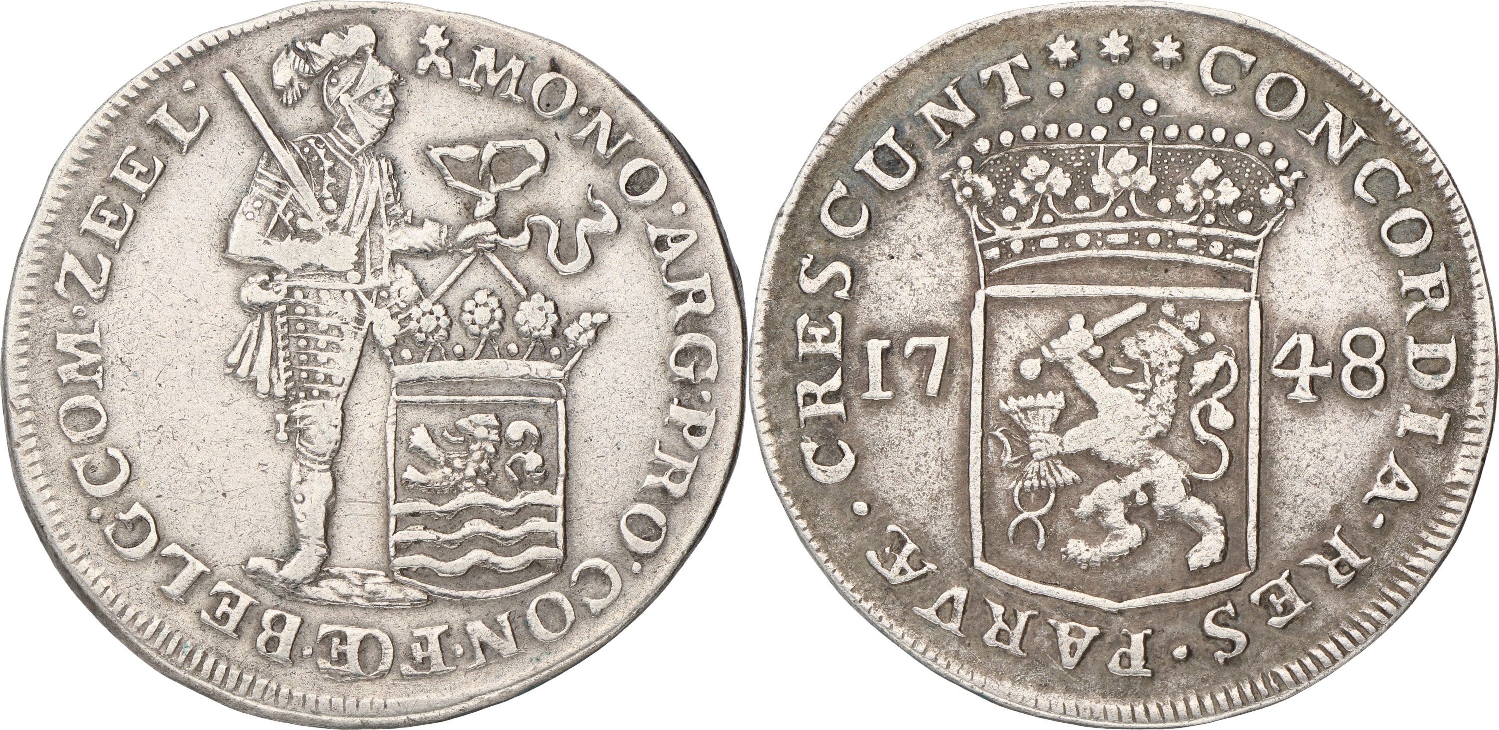 Zilveren dukaat. Zeeland. 1748. VF