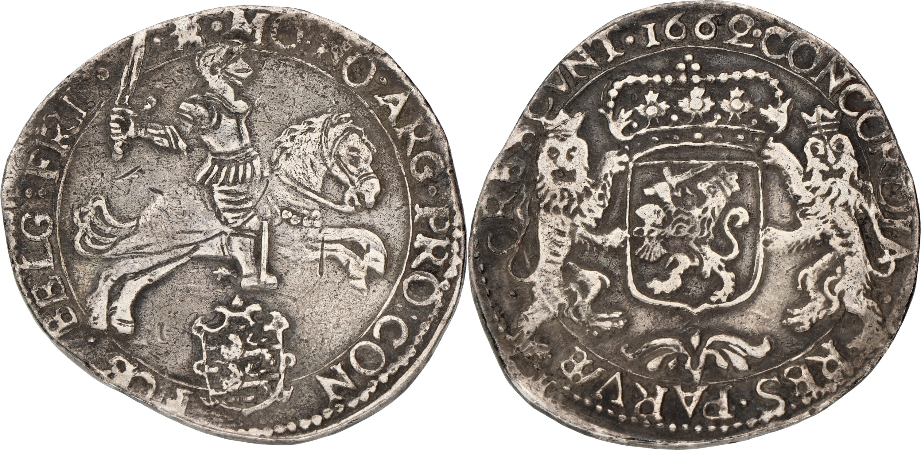 Halve dukaton. Friesland. 1662/0. VF -