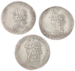 Lot (3) Zilveren dukaat. Zeeland. 1769, 1772 & 1780. Average F