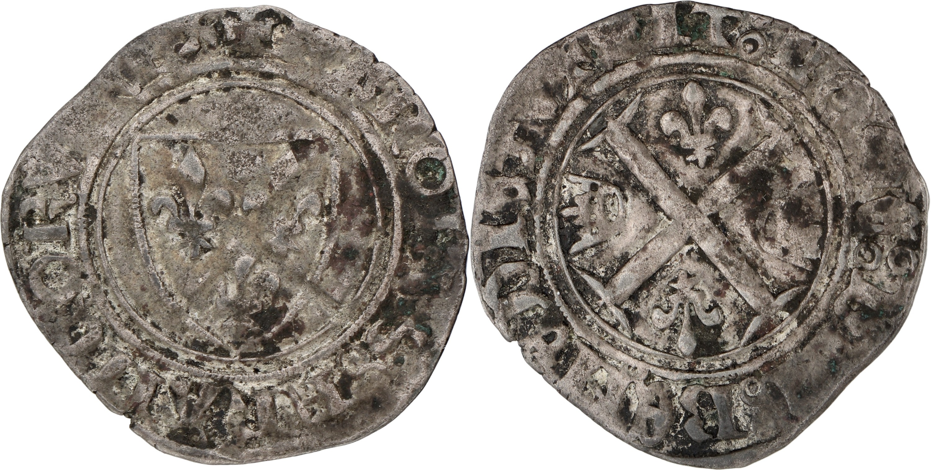 France. Kingdom. Charles VI. Gros. ND. F +
