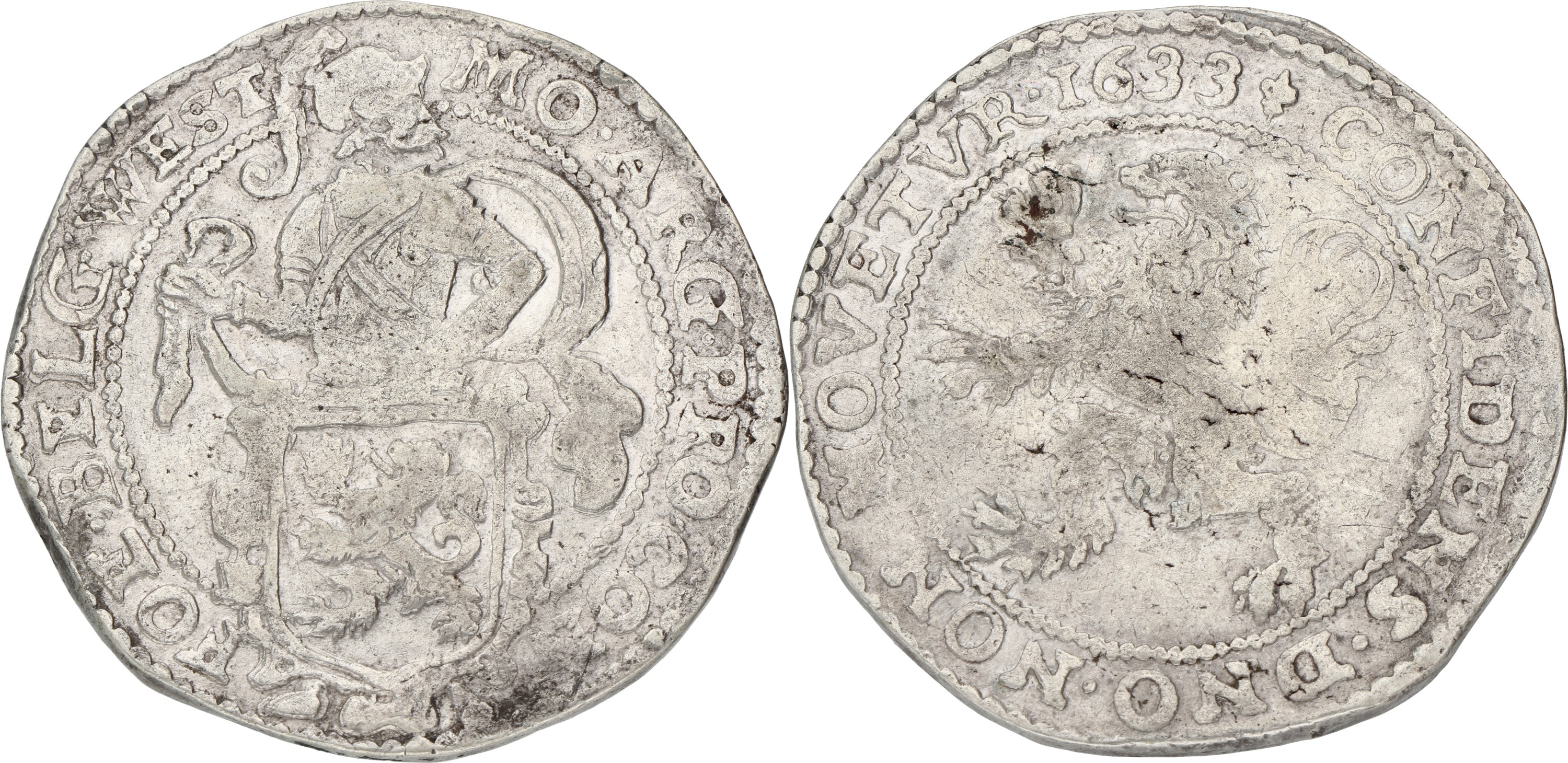 Leeuwendaalder op generaliteitsvoet. West-Friesland. 1633. VF -
