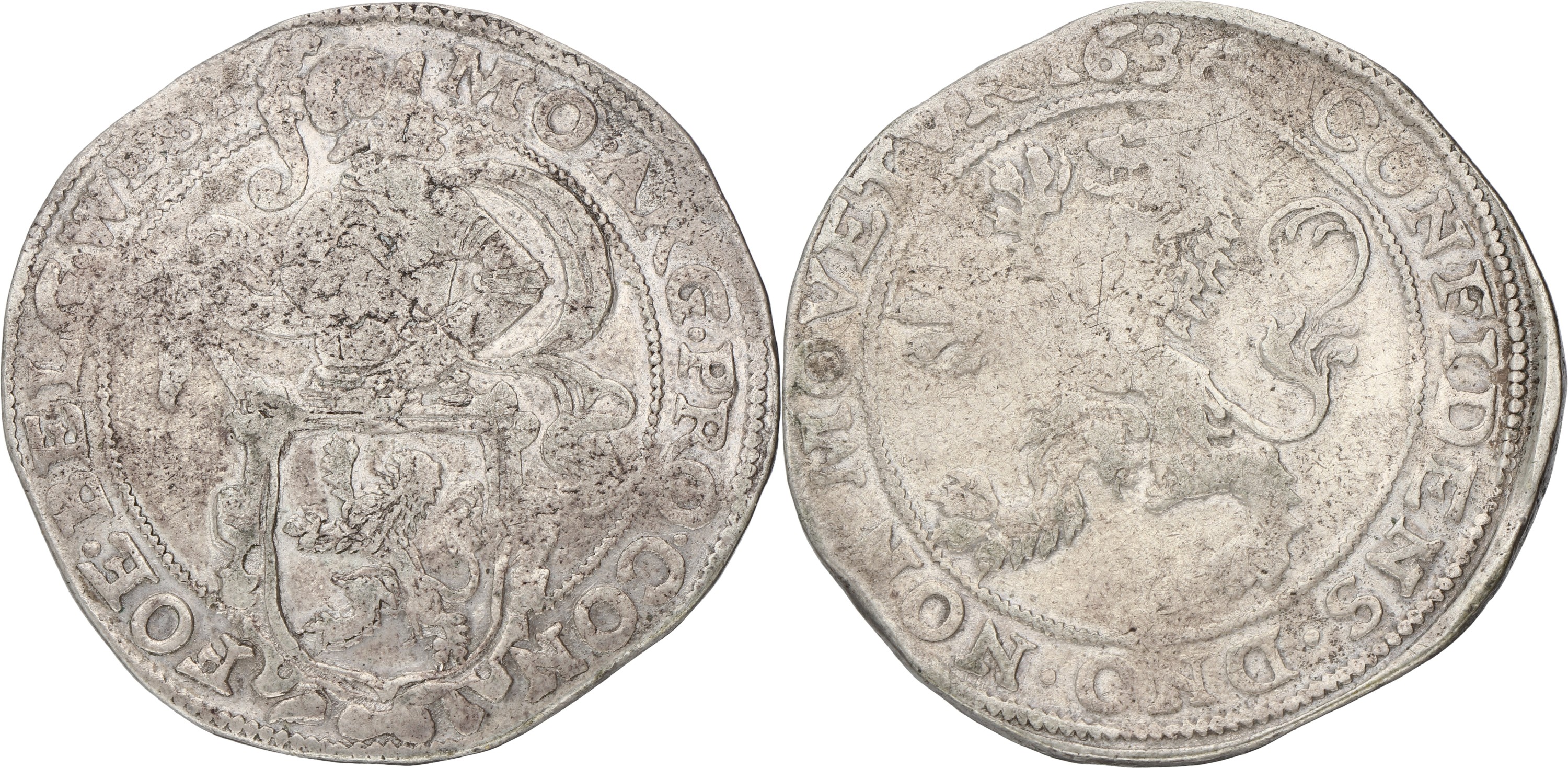 Leeuwendaalder op generaliteitsvoet. West-Friesland. 1636. VF -
