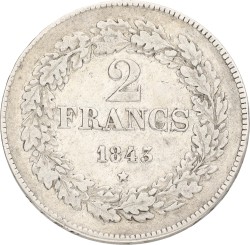 Belgium. Leopold I. 2 Francs. 1843. VF +