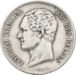 Belgium. Leopold I. 2½ Francs. 1848 Small head. VF
