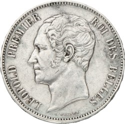 Belgium. Leopold I. 5 Francs - Medallic of the mariage of the duke and duchess of Brabant. 1853 - Hyphen between dates. VF