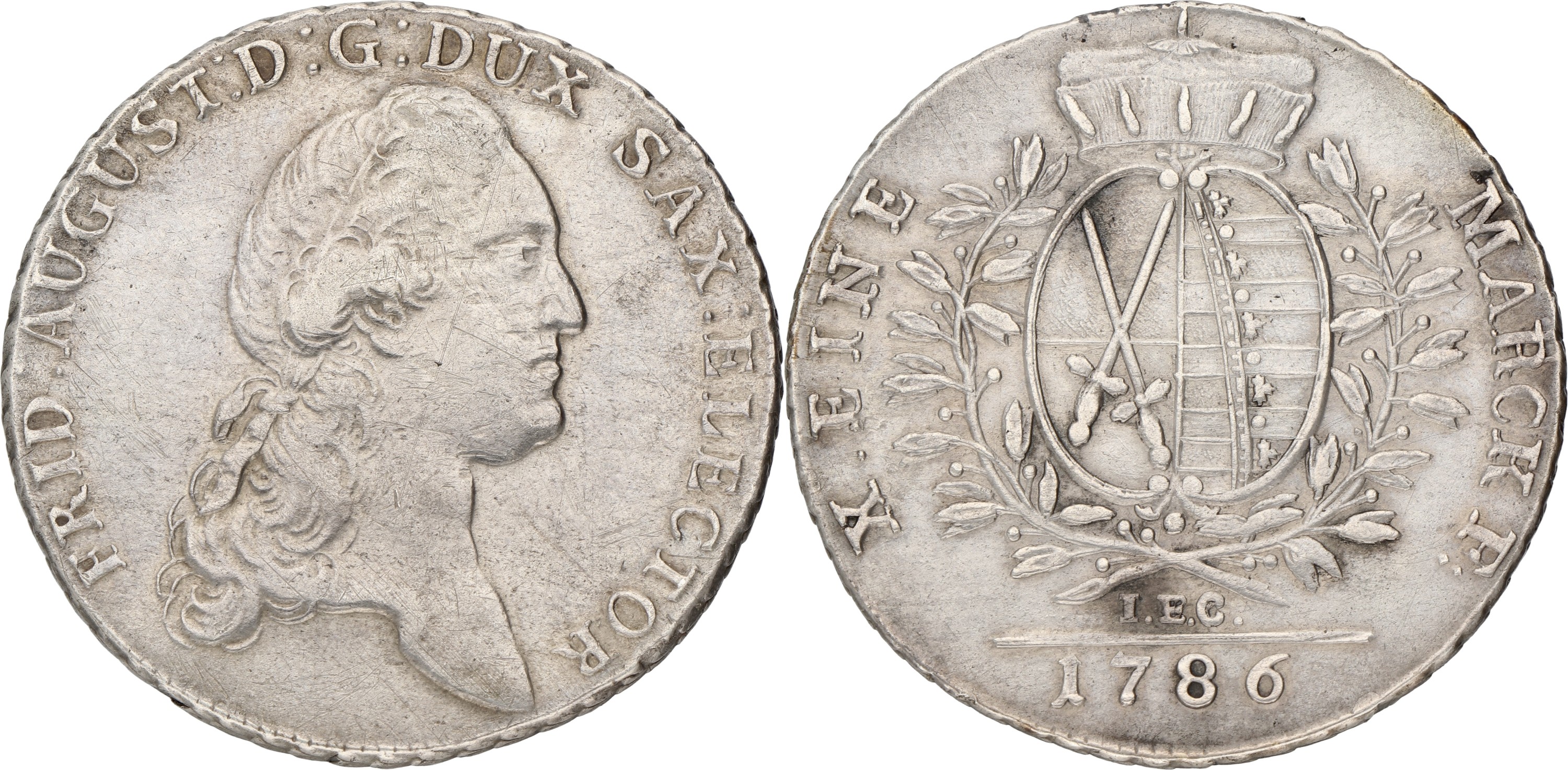 German states. Saxony. Albertine line. Friedrich August. Thaler. 1786 I.E.C. VF +