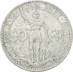 Belgium. Leopold III. 50 Francs - Brussels World's fair. 1935 FL. Position B. VF +