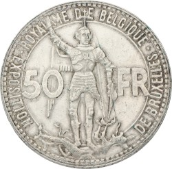 Belgium. Leopold III. 50 Francs - Brussels World's fair. 1935 Fr. Position A. XF
