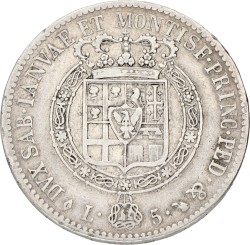 Italian states. Sardinia. Vittorio Emanuele I. 5 Lire. 1817 L. VF