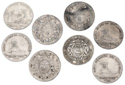 France. 18th century. Lot (8) Silver jetons. Average VF