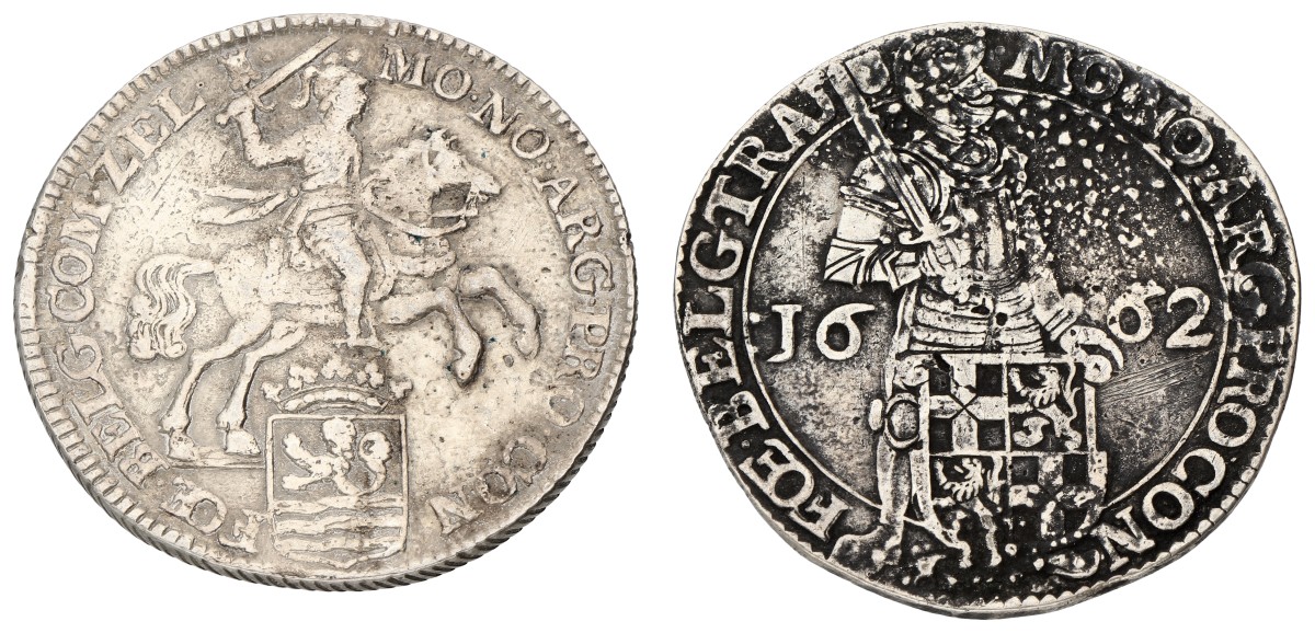 Lot (2) Dukaton & zilveren dukaat. Utrecht & Zeeland. 1758 & 1662. Average F