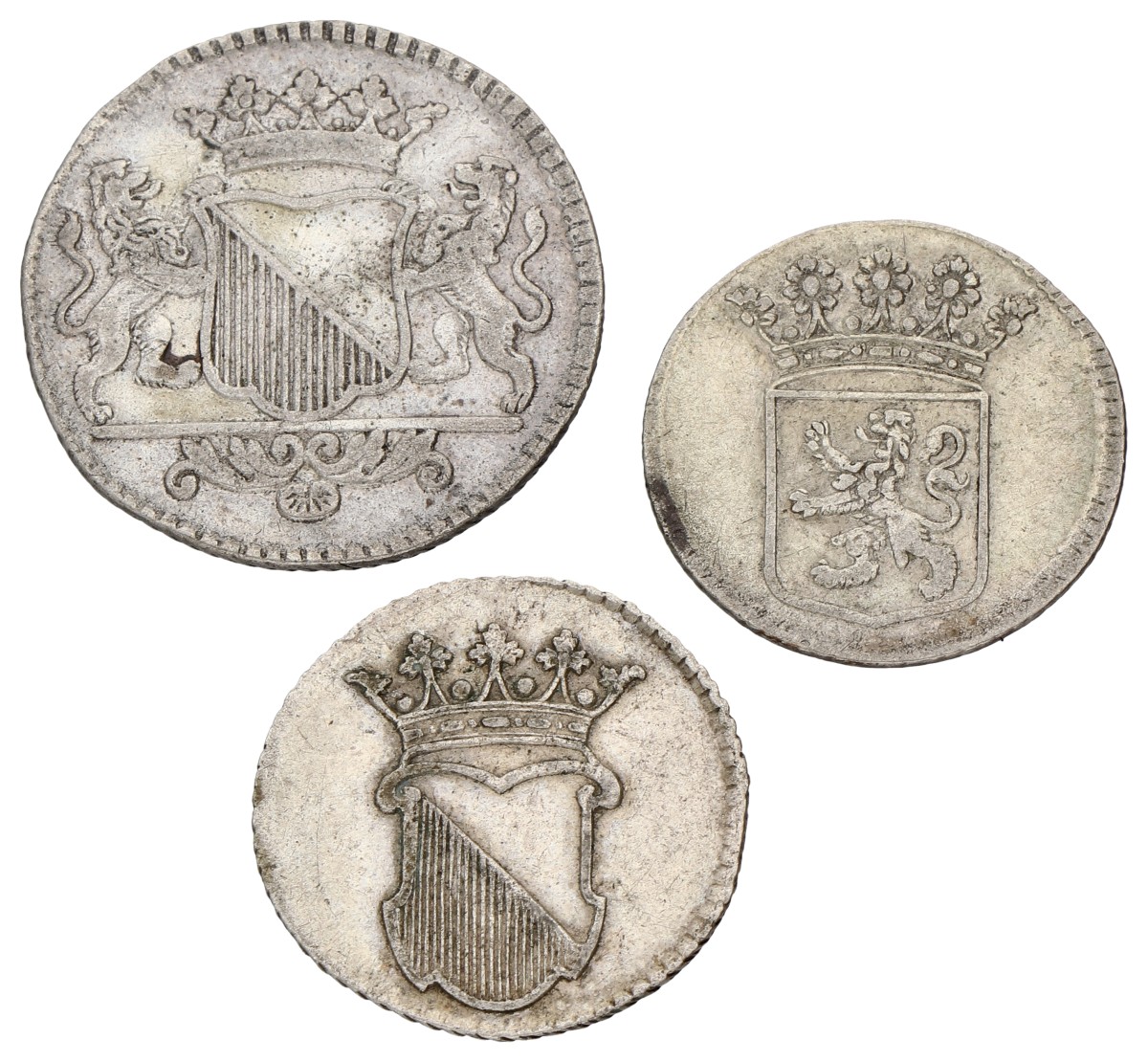 Lot (3) Zilveren afslagen. Utrecht, Utrecht (VOC) & Holland (VOC). Average VF