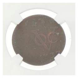 Duit - Mint error. Double struck. V.O.C. (West-Friesland). 1737. VF 35 BN