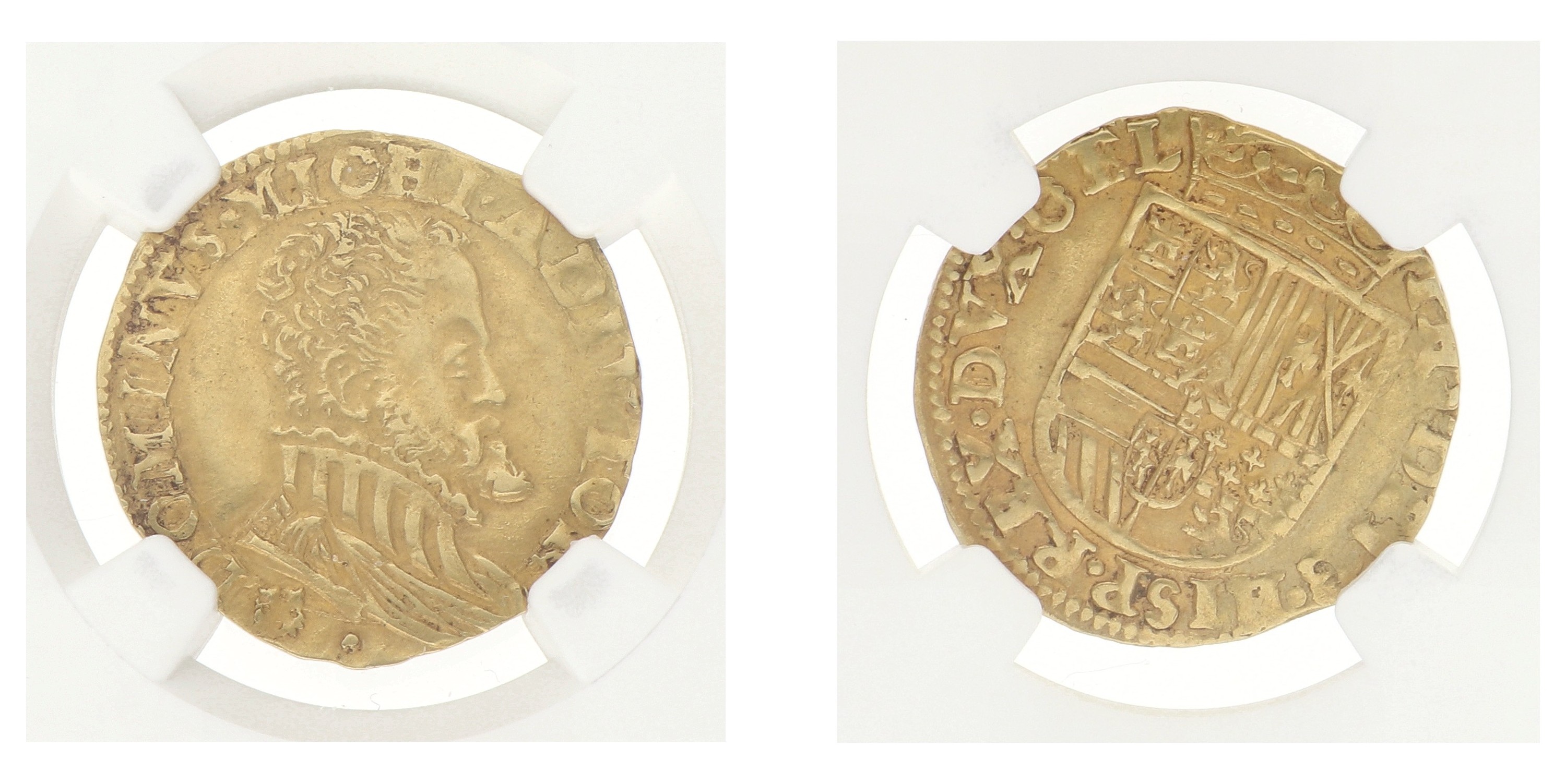 Halve gouden reaal. Gelderland. Filips II. ND (1555 - 1576). AU details