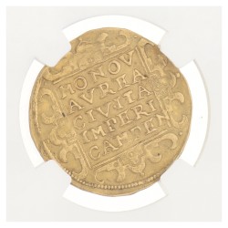 Dubbele gouden dukaat. Kampen. Ferdinand III. 1656. AU details