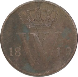 ½ Cent. Willem I. 1819. F / VF.