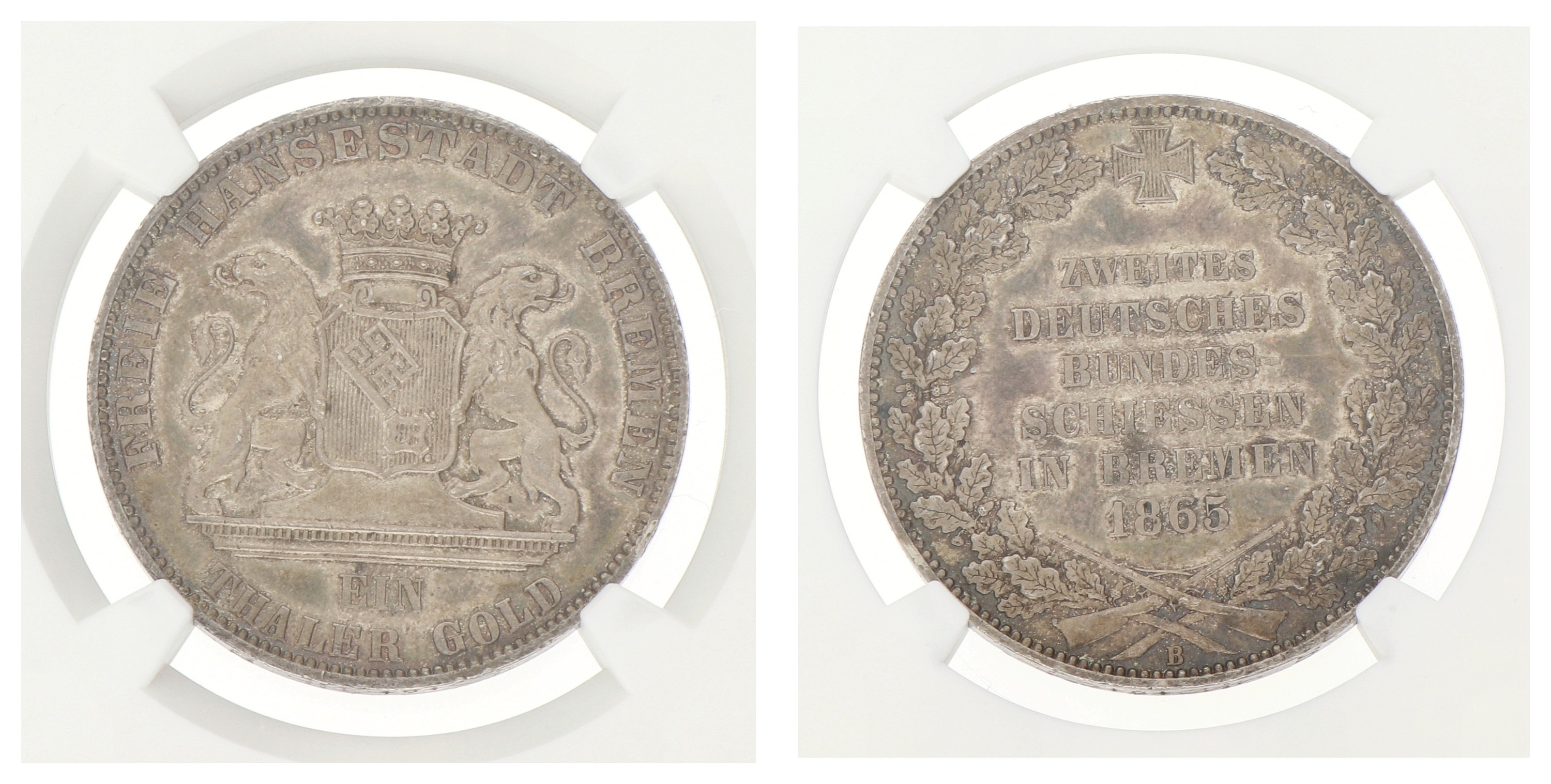 German states. Bremen. Thaler - Shooting festival. 1865 B. MS 64
