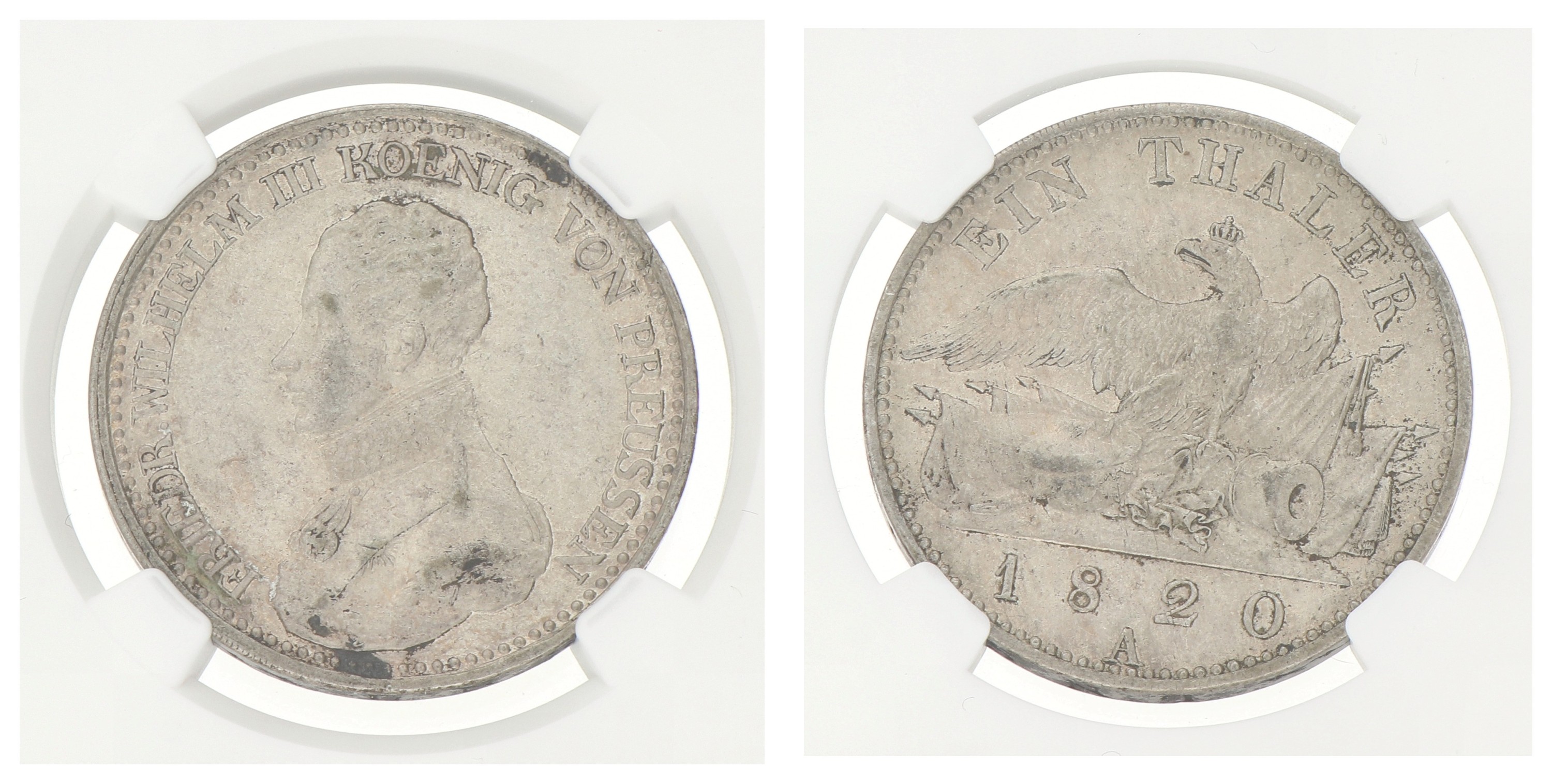 German states. Prussia. Friedrich Wilhelm III. Thaler. 1820 A. AU 53