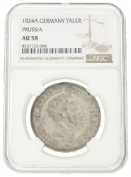German states. Prussia. Friedrich Wilhelm III. Thaler. 1824 A. AU 58