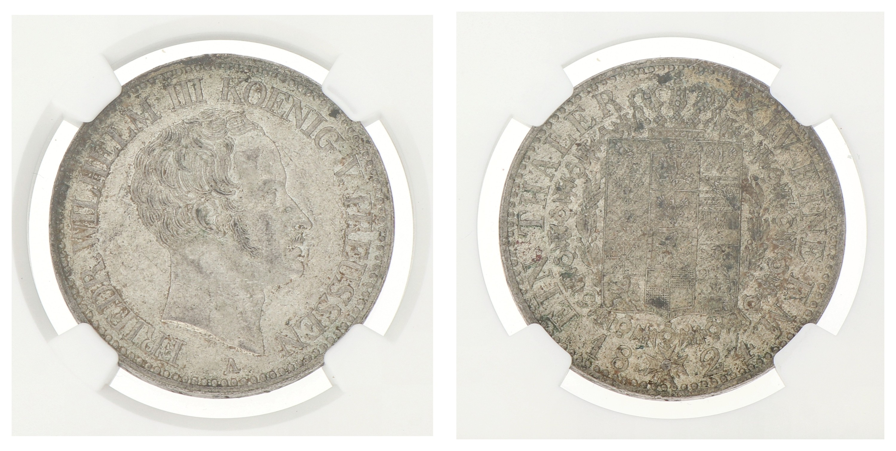 Goudwisselkantoor auction: German states. Prussia. Friedrich Wilhelm III. Thaler. 1824 A. AU 58