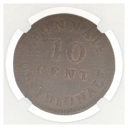 Belgium. Lodewijk XVIII. 10 Centimes - Siege of Antwerp. 1814 LL - Wide LL. MS 63 BN.