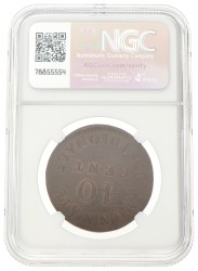 Belgium. Lodewijk XVIII. 10 Centimes - Siege of Antwerp. 1814 LL - Wide LL. MS 63 BN.