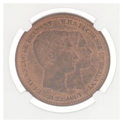 Belgium. Leopold I. 10 centimes - Mariage of the duke and duchess of Brabant. 1853 Large date. MS 64 RB