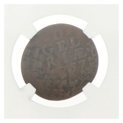 Duit - Mint error. Gelderland. 1757. VF details